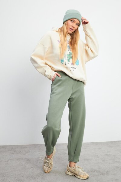 VENA Mary Regular Fit Paçası Detaylı Yumuşak Dokulu Jogging Pantolon(CUPRO)-ADA ÇAYI