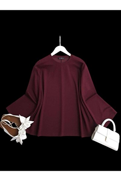 ŞAHİN TESETTÜR GİYİM VOLAN KOL SALAŞ KISA TUNİK 5602