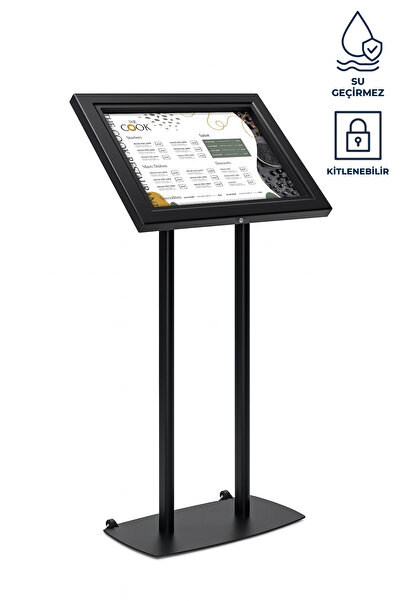 ÖzgürceSeç لوحة إعلانات قائمة الطعام مقاس 2X A4 مقاومة للماء وقابلة للقفل