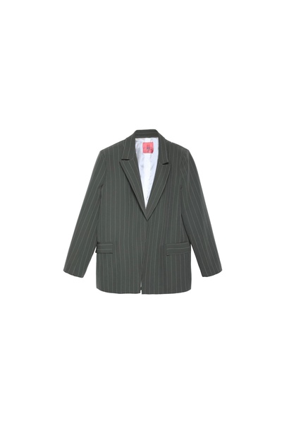 OllaCollection سترة مخططة باللون الكاكي