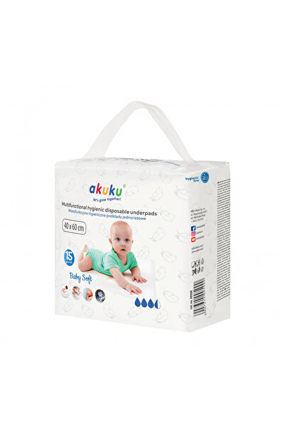 Akuku Set of 15 disposable Baby Soft liners 40 x 60 cm, perfect for protecting the mattress from dirt