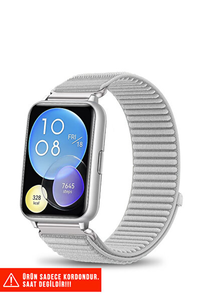 Nezih Case Huawei Watch Fit 2 Uyumlu Hasır Örgü Spor Cırtlı Pratik Naylon Kor...