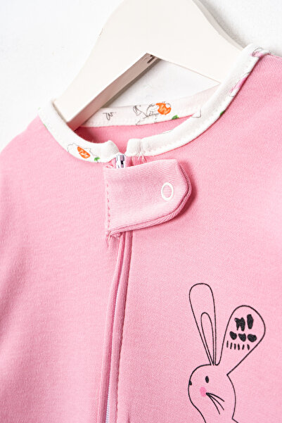 DEFNE LİNA BABY Organic Baby Girl Patterned 3-Piece Jumpsuit Set Newborn Outfit 9-12-18 Months 3-Piece Cotton 3 Pieces