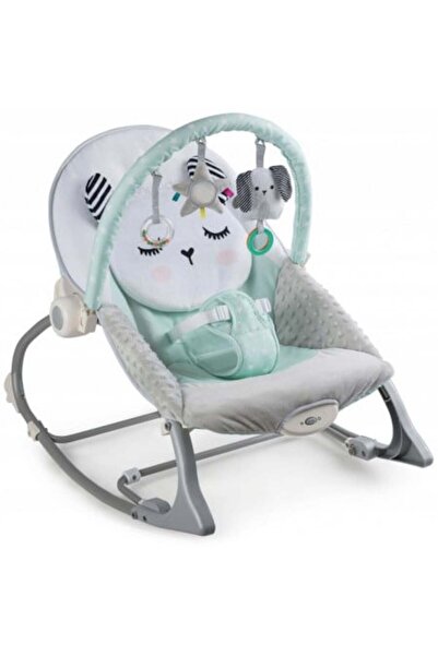 NUKIDO Balansoar pentru copii, cu vibratii, 2 trepte de inclinare, bara de ju...