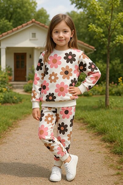 Fox Moda Girl's Seasonal Top and Bottom Set with Floral Print