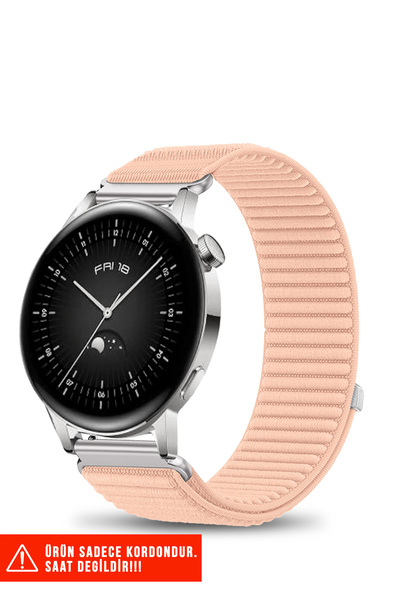 Nezih Case Huawei Watch GT / GT2 / GT3 Elegant 42mm Uyumlu Hasır Örgü Spor Cı...