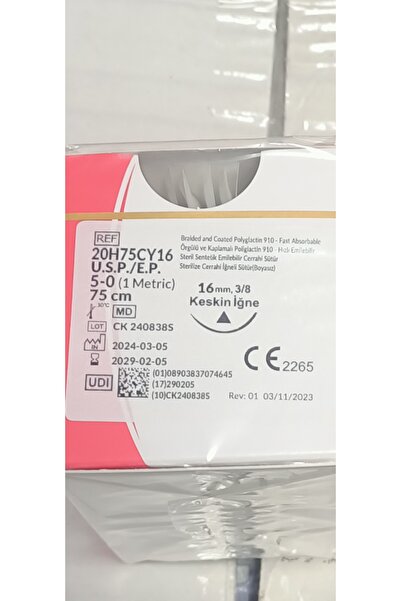 IĞNE&İPLİK 5.0 KESKİN İĞNE RAPİD HIZLI EMİLEBİLİR İĞNELİ CERRAHİ İPLİK ( 12 A...