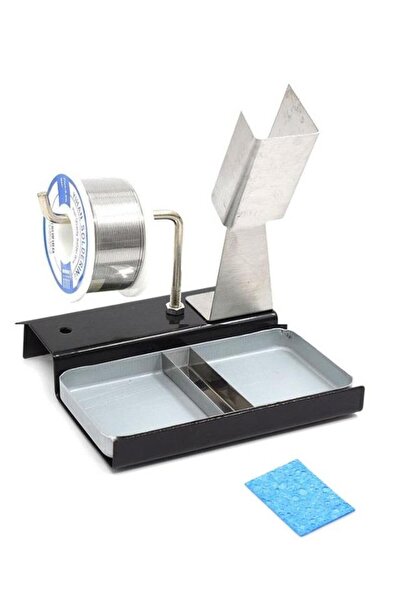 Hatfon Elektronik Havya Sehpası - Havya Standı Metal Lehim Makara Tutuculu 103x110 mm Süngerli