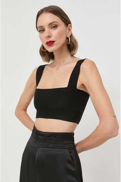 RİGALA Black Wide Strap Crop Body