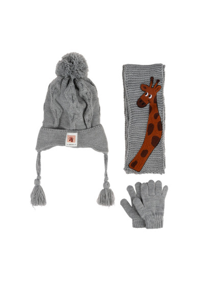 Kitti 1-4 Years Baby Boy & Kids Scarf Beanie Gloves Set of 3