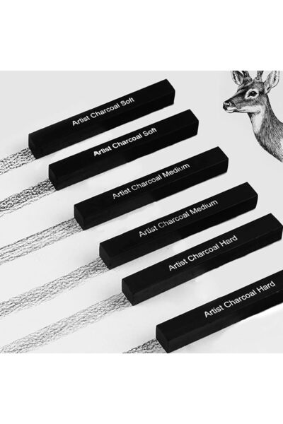 Limmy Compressed Charcoal Fuse Set Black Square Press Charcoal Fuse Shading Set - 6 Pieces