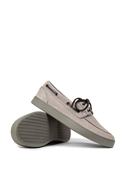 Deery Erkek Hakiki Süet Gri Günlük Marin Ayakkabı