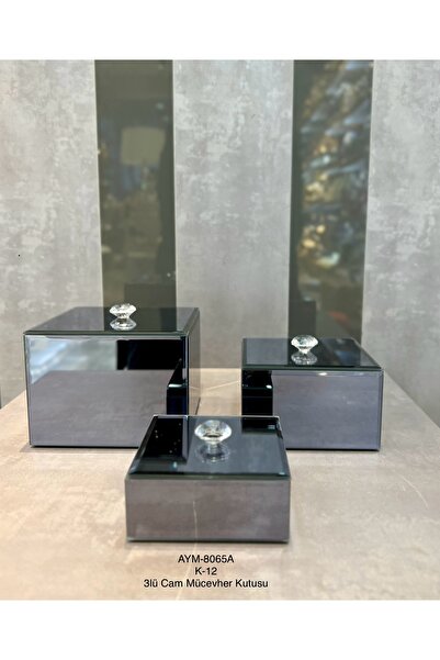 ZETT Glass 3-Piece Jewelry Box Set
