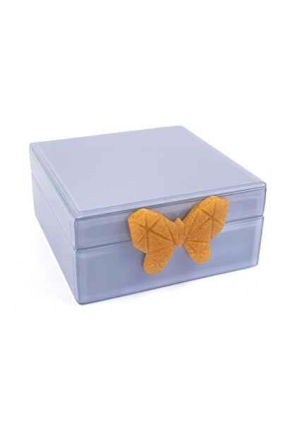 Mikasa Moor Purple glass jewelry box 17x17x8cm