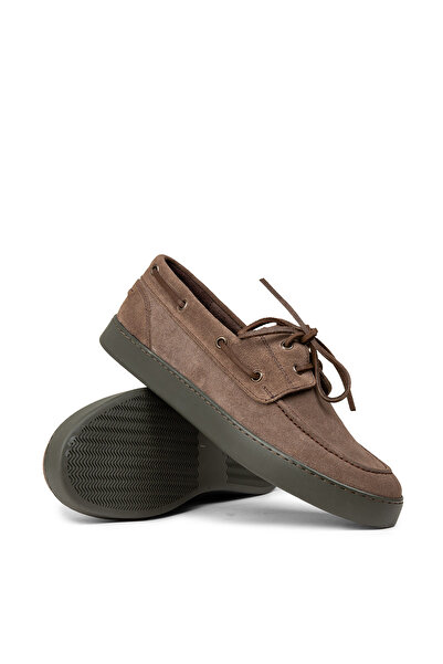 Deery Men's Genuine Suede Mink Color Casual Marine Shoes