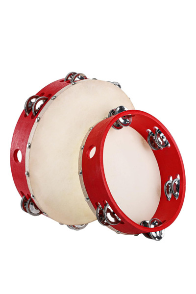 MegArya 10 Inches Wood Handheld Tambourine Drum