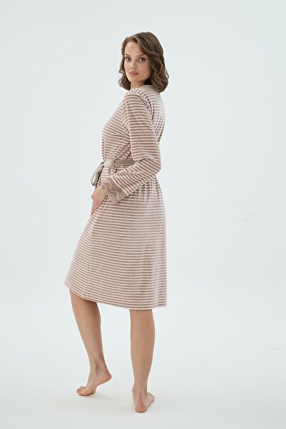 Sevim Γυναικεία ριγέ δαντέλα που δένει τη μέση C6T3N371