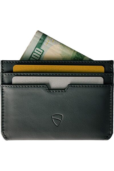 Vaultskin MOORGATE Slim Card Holder - Minimalist Leather Wallet, RFID Blocking Sleeve, Fits Front Po