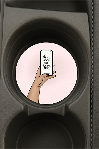 Cekuonline حامل أكواب دائري بيضاوي الشكل للسيارة مع طباعة مخصصة بتصميم ألاكادار