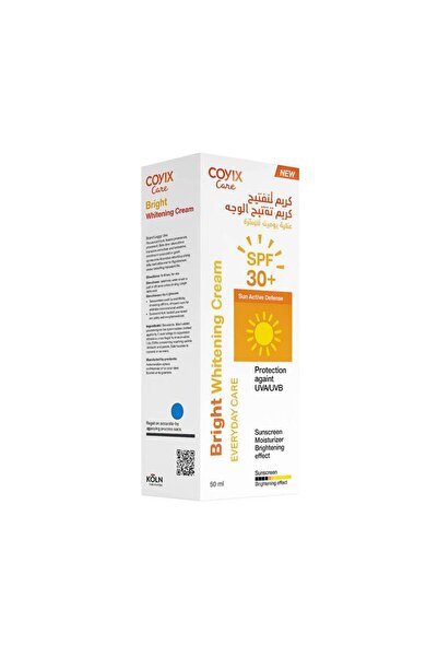 covix كوفيكس كير برايت كريم تفتيح الوجه بعامل حماية 30 من الشمس - 50 مل