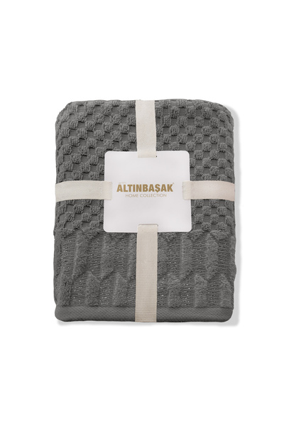 Altınbaşak Vera 100% cotton 2-piece hand towel set 50 x 90 anthracite