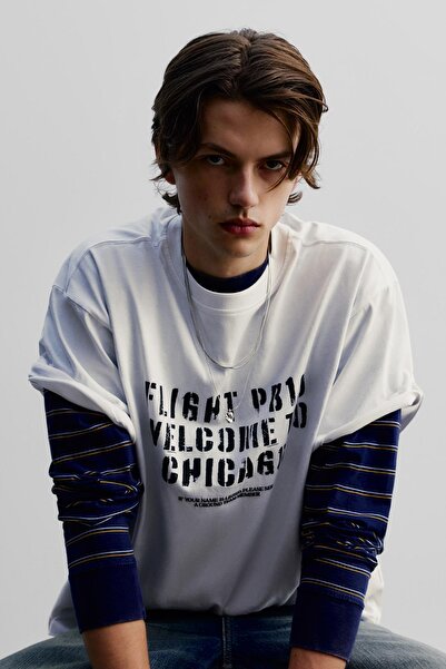 Pull & Bear Uçak grafikli t-shirt