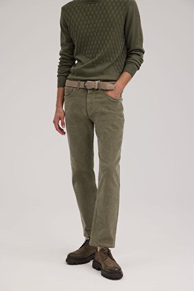 Jakamen Yeşil Comfort Fit Kadife Spor Pantolon