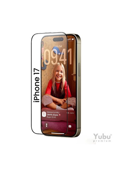 yubu Apple iPhone 17 Premium Temperli Cam Tam Kaplayan Kırılmaz Ekran Koruyucu