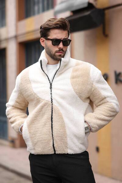 İLKCET MODA Παλτό με μοτίβο με επένδυση από βελούδινο υλικό