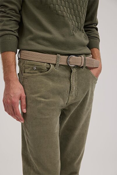 Jakamen Yeşil Comfort Fit Kadife Spor Pantolon