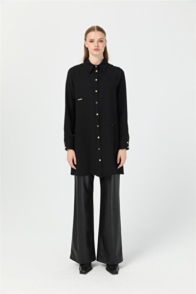 Esswaap Aksesuar Detaylı Tunik Siyah