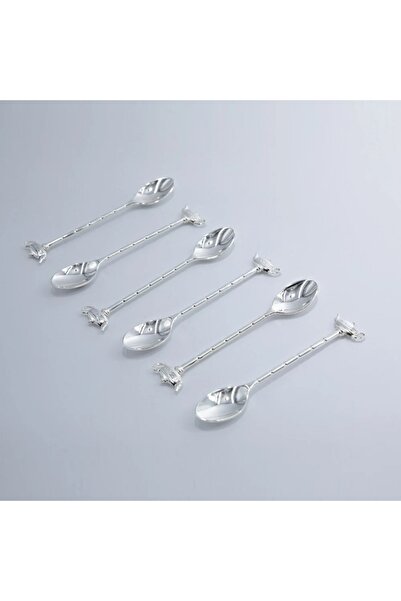 ORIAN طقم ملاعق صغيرة على شكل فانوس فضي