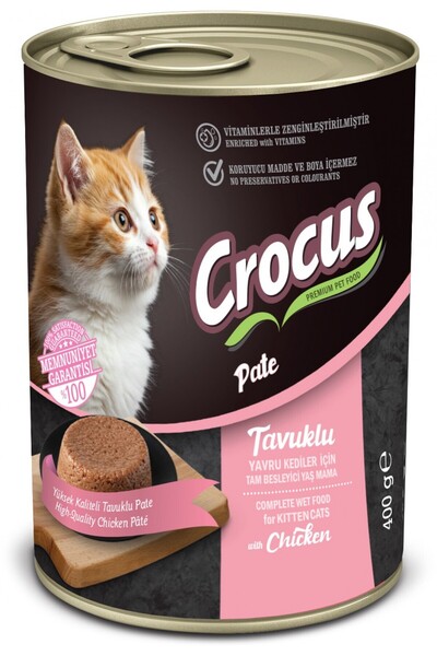Crocus Yavru Kedi Tavuklu Pate Yaş Mama 400g Skt:02/2028