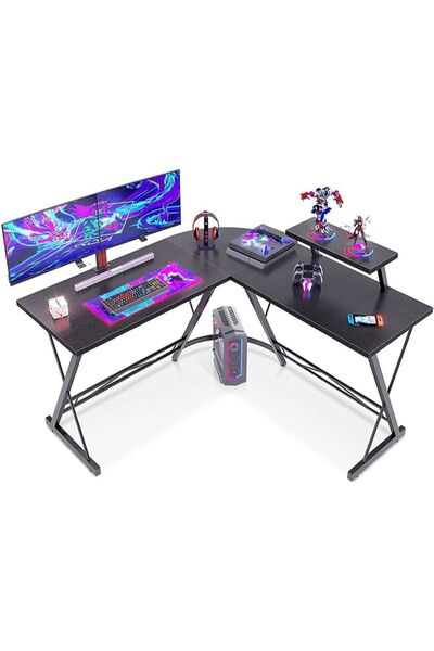 AGD L-Shaped Computer Desk for Home and Gaming