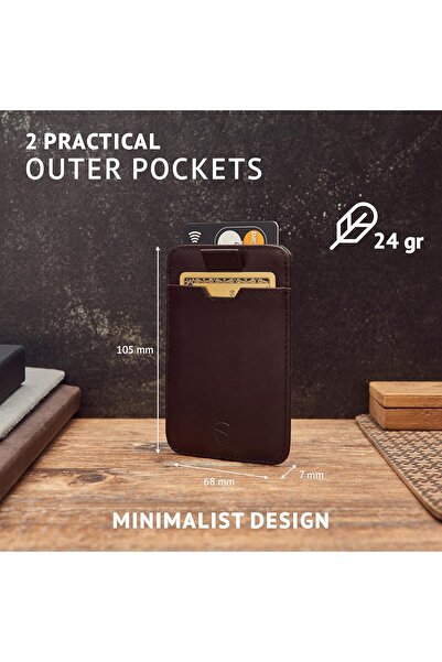 Vaultskin Mens RFID Blocking Slim Leather Card Wallet - CHELSEA Minimalist Front Pocket Cardholder