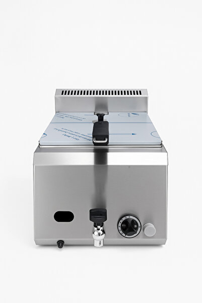 DRN 8 LİTRE DOĞALGAZLI FRİTÖZ MAKİNESİ - TERMOSTATLI (BOŞALTMA MUSLUKLU)