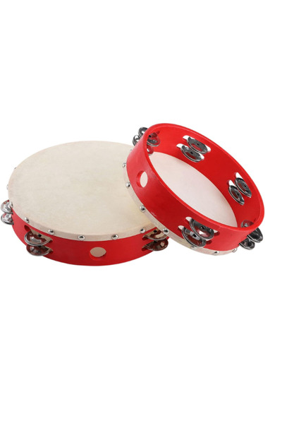 MegArya 8 Inch Wood Handheld Tambourine Drum