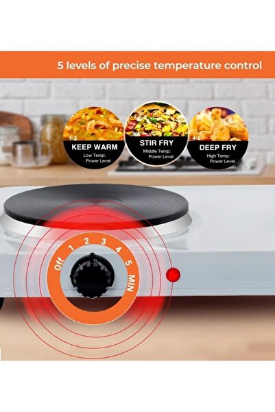 Denx Dual coil electric hob, 2000W dual burner electric hob, portable 220V DX2803