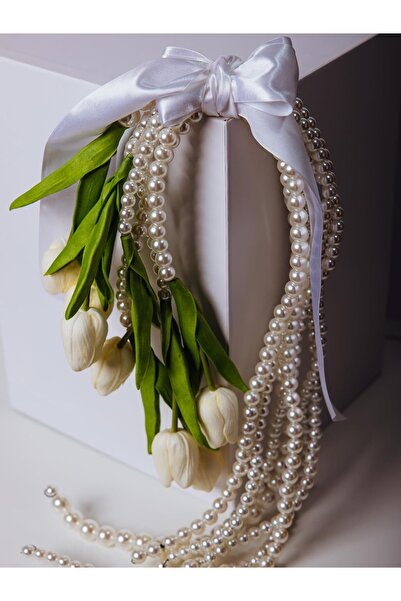 Diana Accessory PİNTEREST MODEL UZUN İNCİLİ ISLAK LALELİ DÜGÜN ÇİÇEGİ MUAZZAM...