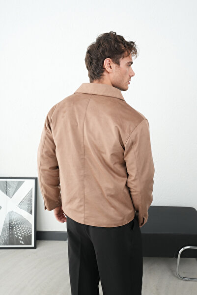 İLKCET MODA Εποχιακό κοντό ανδρικό μπουφάν από καστόρι