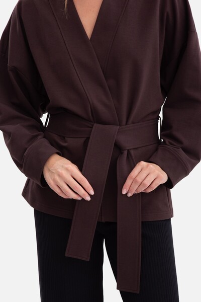 BEWEAR Loose blazer-style cardigan with belt at the waist