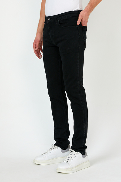 VENA Edward Black Slim Straight Jean Παντελόνι - Μαύρο