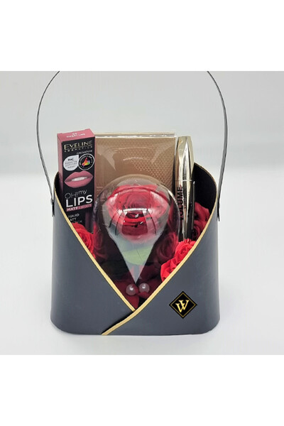 velve Καλάθι δώρου Maribel, κρυογονικό τριαντάφυλλο σε σχήμα θόλου, μάσκαρα μ...