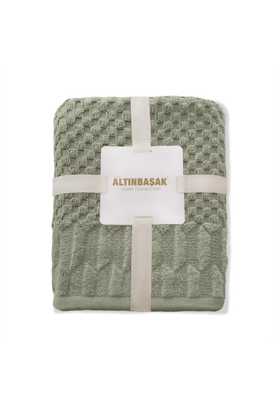Altınbaşak Vera 100% cotton 2-piece hand towel set 50 x 90 oil green
