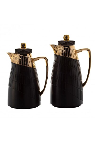 ORIAN طقم ترمس جاكلين مكون من قطعتين باللونين الأسود والذهبي