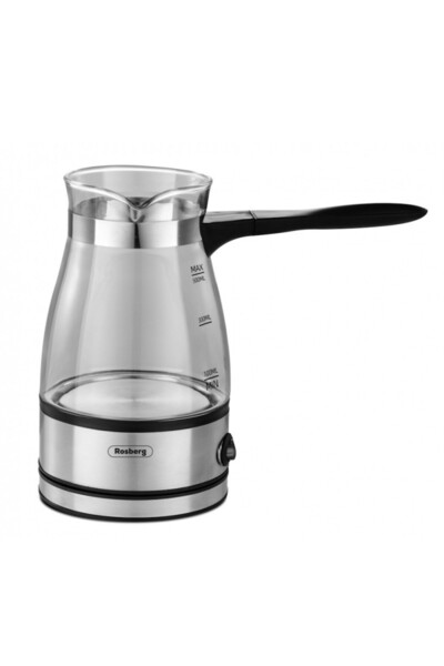 rosberg Cafetieră electrică R51165C, Sticlă, 600W, 500 ml, Protecție, Oțel inoxidabil/incolor