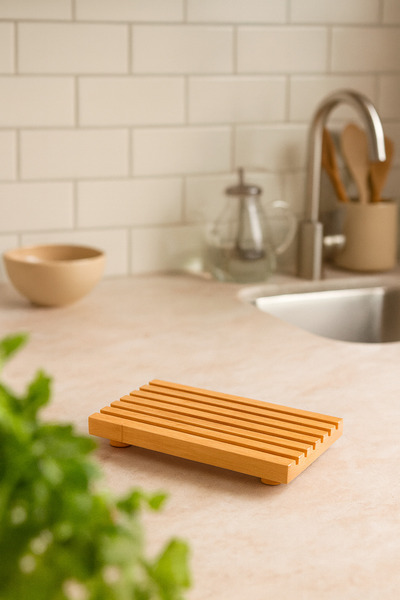 Çavdar Group Bamboo Oil Pot Stand Presentation Plate 1 Piece Oil Pot Stand Multi-Purpose Presentation Plate