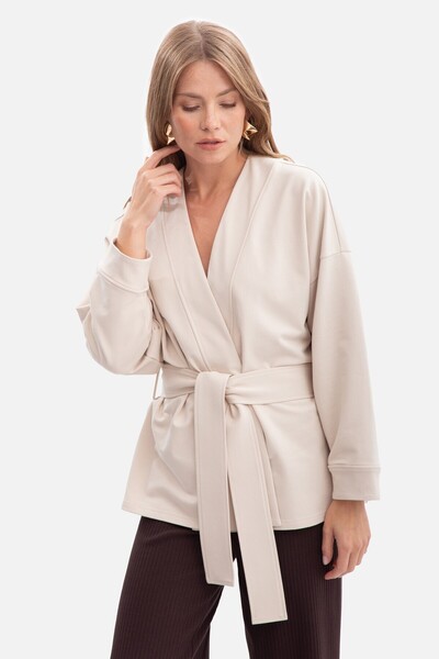 BEWEAR Loose blazer-style cardigan with belt at the waist