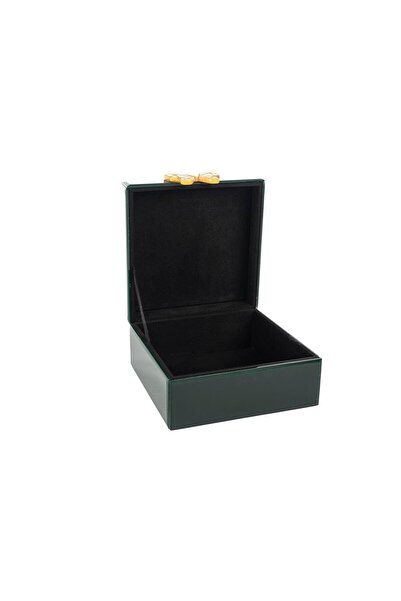 Mikasa Moor Dark green glass jewelry box 22x22x11cm