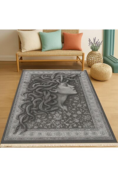 Markaev Monokrom Medusa Vintage Dokuma Taban Halı 361 YNG